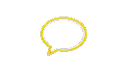 Yellow Speech Bubble Icon on White Background