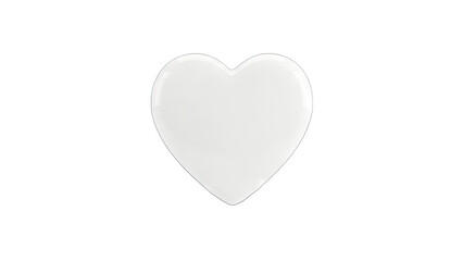 White Heart Shape Isolated on White Background