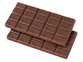 2 Bars of chocolate isolated on white background