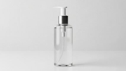 Naklejka premium Transparent Glass Pump Bottle for Skincare