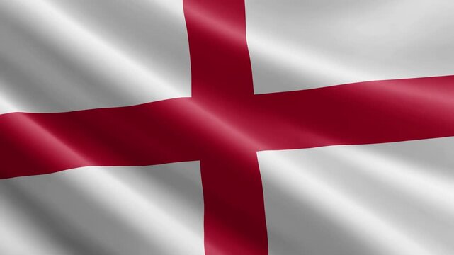 England Waving Flag Animation with Realistic Silk Texture Loop