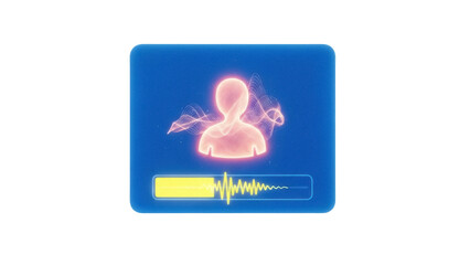 Isolated abstract virtual person data in sound waves visual representation application