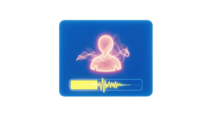 Isolated abstract virtual person data in sound waves visual representation application