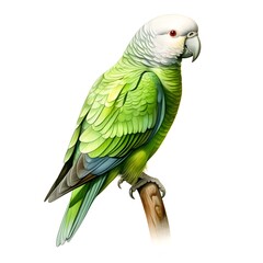 Obraz premium Elegant white-fronted amazon parrot perched on a branch