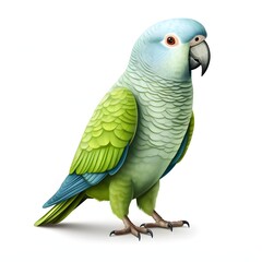 Obraz premium Blue fronted amazon parrot standing on a white background