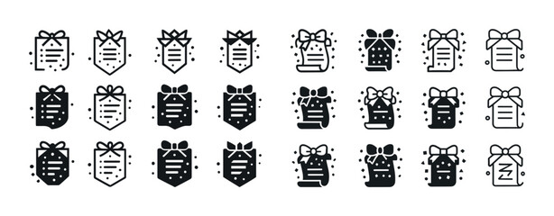Obraz premium Gift icon set vector collection in black and white with various