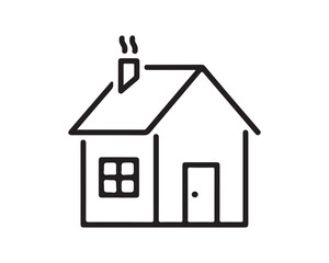 Residential Home Outline Icon Vector Graphic - Simple Real Estate Symbol