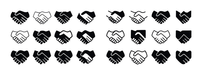 Fototapeta premium Variety of handshake icons illustrating different styles