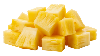 A sweet pineapple slices, white background isolated