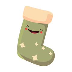Cute christmas sock isolated icon vector illustration design