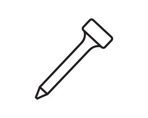 Simple black line art icon of a golf tee on white background