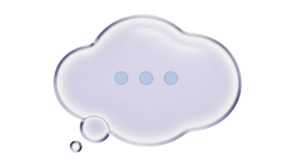 Isolated Thought Bubble Icon with Three Dots, Message Pop-Up or Cloud, Notification Box