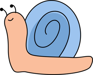 Snail on a white background. Snail vector illustration. 