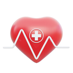 3d illustration of cardiology and heart care for medicine technology icon symbols.3d render.