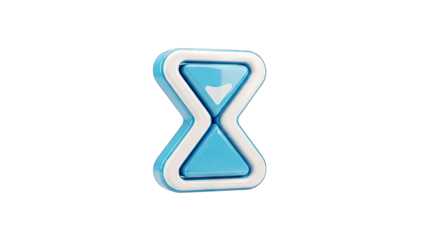 3D Hourglass Icon on White Background