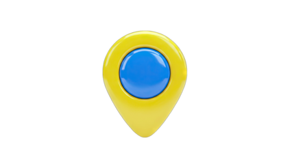 3D Location Marker on White Background