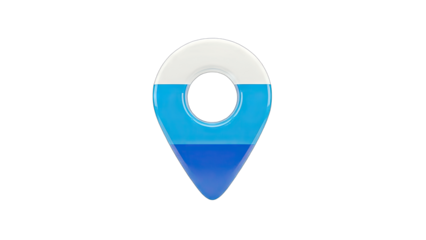 3D Location Pin Icon on White Background
