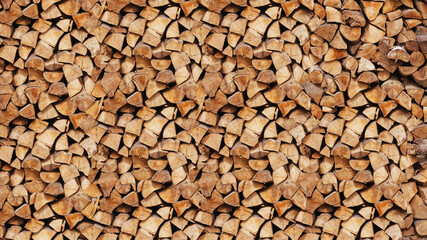 Texture of chopped small beech tree logs