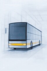 Artistic sketch of evolving school transport system, Electric school bus