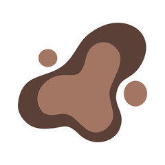Abstract organic fluid shapes in earthy brown tones, fluid art inspired, contemporary design element