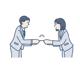 名刺交換をするビジネスパーソンのイラスト