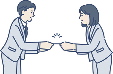 名刺交換をするビジネスパーソンのイラスト
