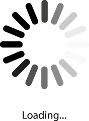 Fototapeta premium Circular loading indicator with multiple segments in varying shades