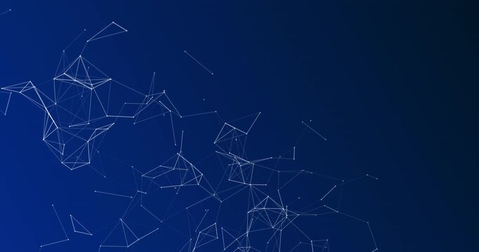 The abstract background comes to life thanks to the movable interweaving of dots and lines - they form a dynamic network that resembles a digital web. The patterns create a sense of depth and technolo