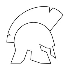Spartan helmet icon vector. Spartan Illustration sign. Medieval helmet symbol or logo.