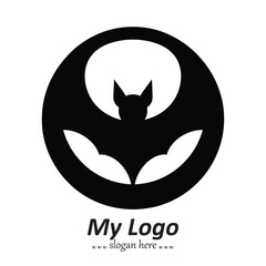 Obraz premium Black Silhouette Bat Symbols