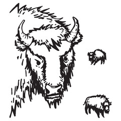 A set of stylized auroch in various sizes