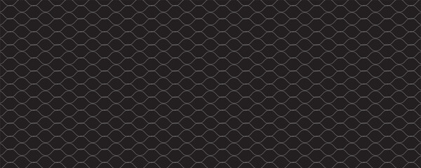 Fishing net seamless pattern. Soccer and football gates mesh. Fishnet texture. Basketball hoop and hockey net pattern. Sportswear texture. Chain link fence. Vector illustration on black background. © Fiki