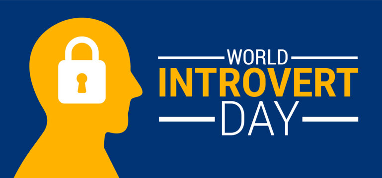 world introvert day background, banner, card or poster design template is observed every year during January, to raise awareness about the mission. Vector illustration.