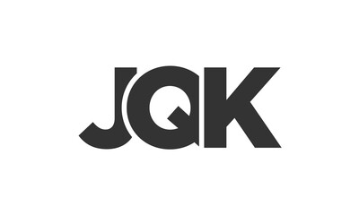 JQK logo design template with strong and modern bold text. Initial based vector logotype featuring simple and minimal typography. Trendy company identity.