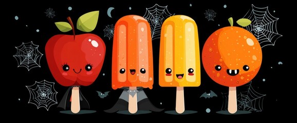 Cute Halloween Popsicles with Spiderwebs