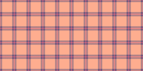 Curved check fabric vector, hippy seamless textile plaid. Figure background texture tartan pattern in orange and pastel colors.