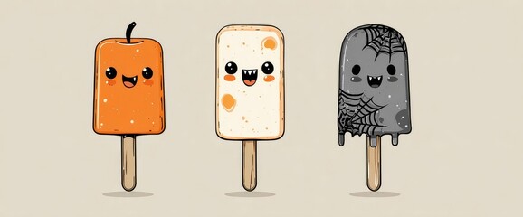 Cute Halloween Popsicles with Spiderwebs