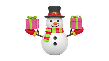 Snowman Holding Gifts - Christmas Celebration