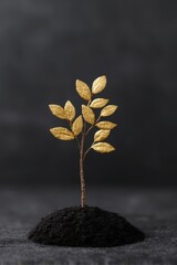 Wealth tree branching from small seed coin, Compound interest