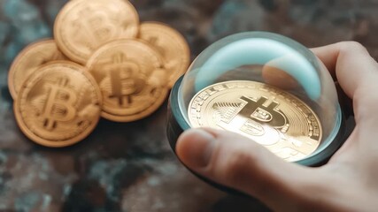 Investor with a cup of coffee analyzes cryptocurrency data in a modern workspace, investor with a cup of coffee follows the data of the cryptocurrency market