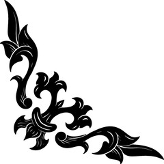 black frame corner motif