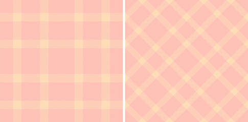 Seamless pastel plaid patterns. Soft pink  cream checkered textures. Perfect for backgrounds, textiles, crafts,  designs needing a gentle, classic touch.