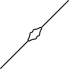 Probes Lacrimal. Fine medical tool for clearing and exploring tear ducts in ophthalmology and lacrimal system surgery. Medical sterile surgical instrument. Vector outline icon.