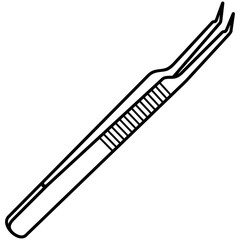 Vessel Dilators. Precision surgical tool for widening blood vessel lumens and ducts in vascular and cardiac surgery. Medical sterile surgical instrument. Vector outline icon.