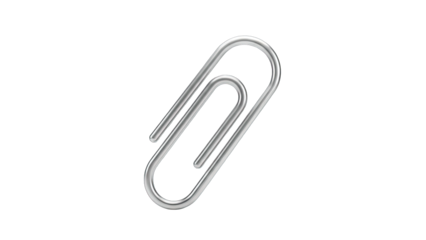 Silver Paperclip Isolated on White Background