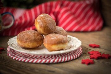 Small donuts with icing.