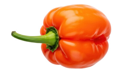 Orange habanero pepper PNG isolated on transparent background, hot chili pepper for spicy food and cooking