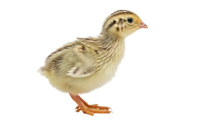 Adorable quail chick PNG isolated on transparent background, small bird with brown and yellow feathers for nature and wildlife designs