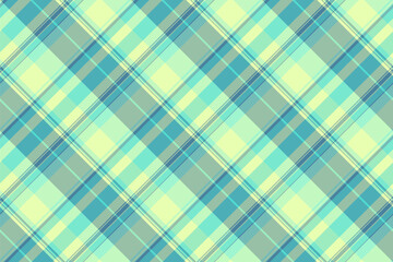 Hippy check tartan pattern, golf textile fabric texture. Oktoberfest plaid vector seamless background in pastel and teal colors.