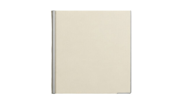 Beige square album with textured cover isolated PNG, photo book mockup for scrapbooking and memory keeping projects